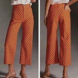 Sarah Gordon x Maeve Colette Bee Bumblebee Orange Wide-Leg Crop Pants 4P EUC!